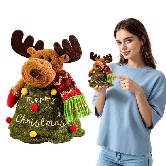Christmas Gift Bags Zipper Design, 3d Christmas Doll Decoration, Cute Treat Pouches For Party Favors, Candy, Gift Card & Stocking Stuffers Reindeer