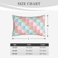 thumbnail image 6 of YFYANG Super Soft Rectangular Plush Cushion Cover (Without Pillow Insert), Colorful Squares Comfort and Non-Pilling Hidden Zip Bedroom Sofa Pillowcases, 16"x24", 6 of 9