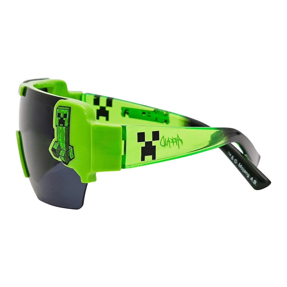 Minecraft Green Character Mold Sports Wrap Sunglasses