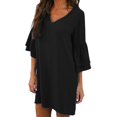 thumbnail image 3 of PENGXIANG Femmes Été Robe Tunique V Cou Décontracté en Vrac Swing Flowy Shift Robes, 3 of 3