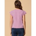 thumbnail image 4 of INSPIRE CHIC Blouse à Manches Courtes Col en V pour Femmes, 4 of 5