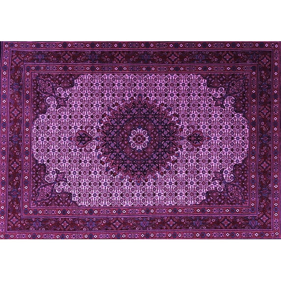 Ahgly Company Indoor Rectangle Medallion Purple Traditional Area Rugs, 4' x 6'