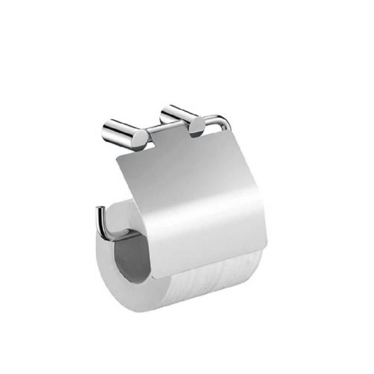 JUSTIME USA Still One Toilet Tissue Holder with Lid (Polished Chrome