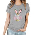 thumbnail image 3 of VBTAPA Women Happy Easter Shirt Eggs Hunting Themed Graphic T-Shirts Funny Cute Graphic Tees Teen Girls Short Sleeve Crewneck Tops Gray M, 3 of 6