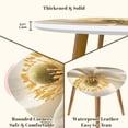 thumbnail image 5 of Set of 2 Triangle End Table Modern White Floral Golden Leaves Neutral Beige Botanical Set of 2 Side Tables End Tables, Nesting Tables for Living Room, 5 of 5