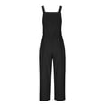 thumbnail image 4 of UPPADA Womens Strap Jumpsuit Solid Square Neck Overalls Wide Leg Bibbed Pants Outfits with Pockets Business Casual Jumpsuit Loose Overall Jumpsuit for Women Black,L, 4 of 6