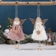 thumbnail image 2 of 1pcs Angel Hanging Doll Pendants wooden Love/Snowflakes Butterfly Wings Christmas Tree Ornaments for Holiday Party Gifts, 2 of 5