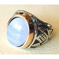 thumbnail image 4 of Blue Lace Agate Ring, Silver Jewelry, 925 Silver Ring, Father's Day, AAA Natural Agate, Huge Birthstone Ring, Heavy Mens Ring, Spiritual Healing Gemstone, Christmas, Mens Ring, 4 of 6