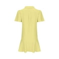 thumbnail image 6 of Sakmal Collared Dresses for Women 2024 Yellow Mini Sleeveless Solid Ruffle Button Down Shift Dress, 6 of 6
