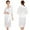 White, variant on LYMAYTER Women Silky Robes for M-3XL Satin Mid-length Bathrobes Fashion Solid Color Nightgowns Soft Summer Loungewear