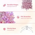 thumbnail image 4 of Eastvita 6FT Prelit Pink Gradient Snow Flocked Pencil Christmas Tree - Holiday Decoration with 100 Dual Color LED Lights/320 Branch Tips/Metal Stand, 4 of 6