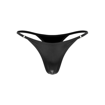 Jowowha Women s Metallic Swimsuit G-string Underwear Brazilian Swimsuits String Thongs Tangas Black S
