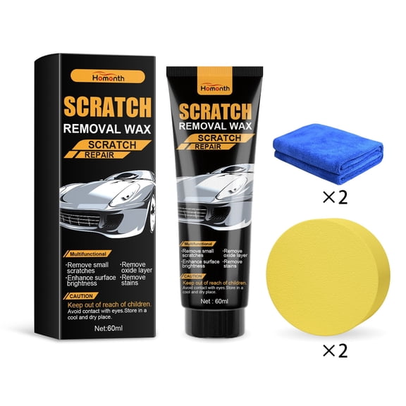 Car Scratch Removal Wax, Scratch Repair Paste for Cars, Polishing Wax Kit with Wipe and Sponge for Vehicle Scratch Removal