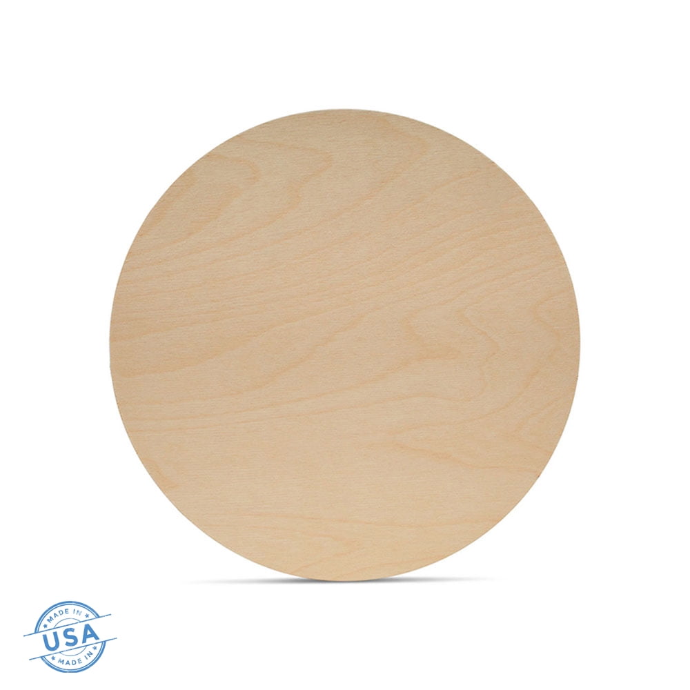 Wood Circle Disc 7 inch Diameter, 1/8 inch Thick, Birch Plywood, 5 Piece Pack of Unfinished