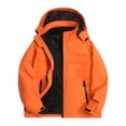 thumbnail image 2 of Kalauyu Mens Hood Windproof Rain Jacket Lined Drawstring with Multi Flap Pocket Water Resistant Hiking Daily Spring Fall Outdoor Coat Tops, 2 of 6