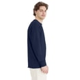 thumbnail image 2 of Hanes Unisex Garment Dyed Long Sleeve Cotton T-Shirt Navy M, 2 of 7