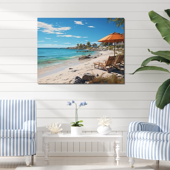 Designart "Tropical Vibes Beach Photo XXV" Nautical & Beach Canvas Print