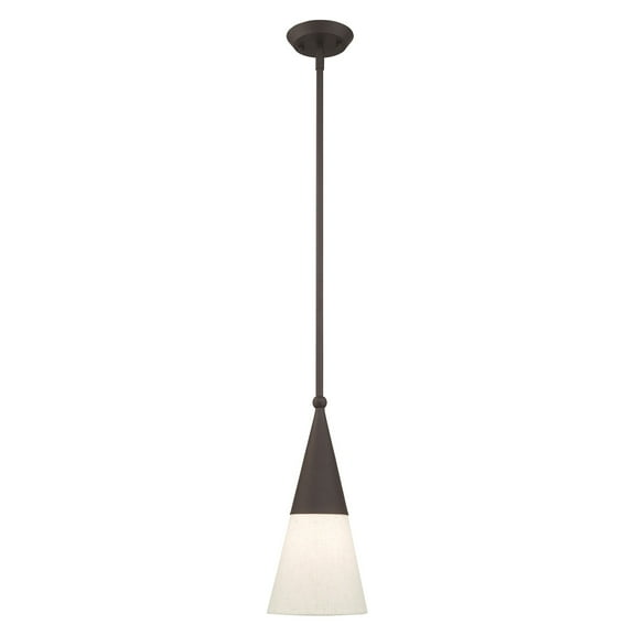 Livex Lighting  Stockholm 1-Light Bronze Mini Pendant - 6.75"Dia. x 23.75"-53.75"Adj. H