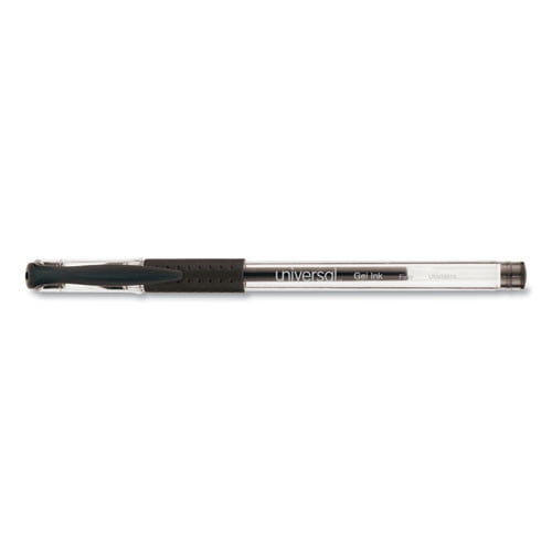 Fine 0.5 mm, Comfort Grip Gel Pen - Black Ink, Clear Barrel (1 Dozen)
