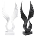 thumbnail image 4 of WHAMVOX 1pc White Angel Wing Resin Tabletop Sculpture for Living Room Bedroom Wine Cabinet Decoration, 4 of 8