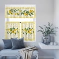 thumbnail image 6 of 3 Piece Kitchen Curtains and Valances Set Yellow Lemons Cafe Curtains 36 Inch Length Summer Botanical Checkered Farmhouse Valance & Tier Curtain for Living Room Bedroom Small Window 54"x18"+27"x36"*2, 6 of 6