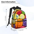 thumbnail image 4 of Vsdgher Brightly Colored Cupcakes Print Unisex Large Capacity Bookbag Schoolbag Casual Daypack for High School/College/Teens/Travel/Work, 4 of 8