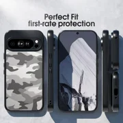 ibmrs For Google Pixel 9 Pro XL Case ,Cover Rugged Flexible Durable Anti-Slip TPU Protection Shockproof Back Cover -Camo Black