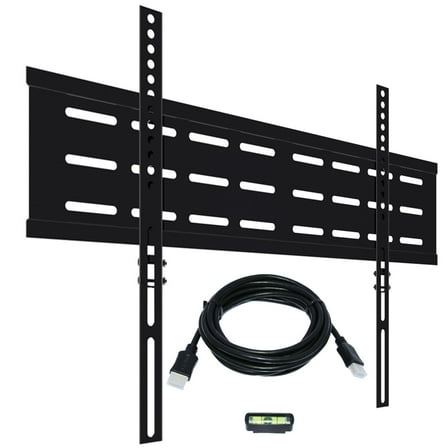 "Koramzi Fixed TV Wall Mount Bracket Low Profile Ultra Slim for 32-70"" TVs VESA 600x400 with 10FT HDMI Cable"