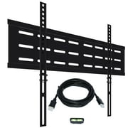 Fixed TV Wall Mount Bracket  Low Profile Ultra Slim  for 32 - 70" TV's VESA 600 x 400 with 10FT HDMI Cable (KORAMZI KWM1664F-PRO)