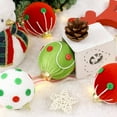 thumbnail image 7 of 3.15 inch, Red White Green Mixed Christmas Ornaments,Shatterproof Wrap Cloth Foam Christmas Ornament Balls for Xmas Christmas Tree Decoration, 6 Count, 7 of 7