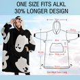 thumbnail image 4 of Oversized Wearable Blanket Hoodie,Black Halloween Ghost Silhouettes Sherpa Blanket Hoodie with Super Pockets,Super Warm Fuzzy Pullover for Women & Men, 4 of 6