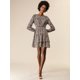 thumbnail image 3 of Vestido Dobladillo Con Volantes Estampado De Leopardo Allegra K Manga Larga Rosa M, 3 of 6