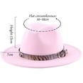thumbnail image 4 of Aojekbee Women Men Cowboy Hat Leopard Print Belt Decor Wide Brim Western Cowgirl Cap Jazz Hat Halloween Props Festival Party Cap, 4 of 6