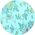 thumbnail image 1 of Ahgly Company Indoor Round Floral Light Blue Coastal Area Rugs, 7' Round, 1 of 4