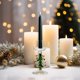 thumbnail image 1 of Portavelas de cristal para decoración de coronas de árbol de Navidad | Soporte para velas transparente para decoración navideña del hogar | Adorno para chimenea de mesa de cena romántica, 1 of 7