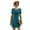 Turquoise, variant on Women's Round Neck Short Sleeve Mini Dress Solid Pattern Casual Comfortable 95% Polyester 5% Spandex Easy Care Soft Feel