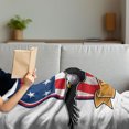 thumbnail image 3 of American Soft Flannel Fleece Blanket, Flying Eagle with USA Flag Armor Design Shape Liberty Wings in Sky Ilustration, Cozy Plush for Indoor and Outdoor Use, 60" x 80", Red Blue Black, by Ambesonne, 3 of 5