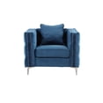 thumbnail image 7 of Rome - 3 Pieces Button Tufted Blue Velvet Fabric Living room Set - 1 Sofa, 1 Loveseat and 1 Armchair, 7 of 7