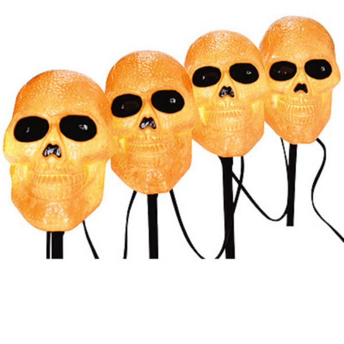 V3509088 Halloween Pathway Lights, Skull, 4Pc. Set Quantity 1