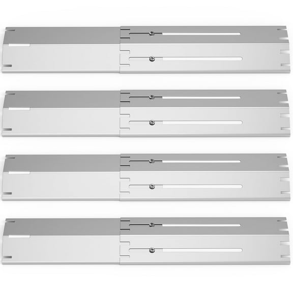 4pcs Grill Heat Plate , Heavy Duty Stainless Steel Heat Shield Replacement Parts, Adjustable BBQ Flame Tamer