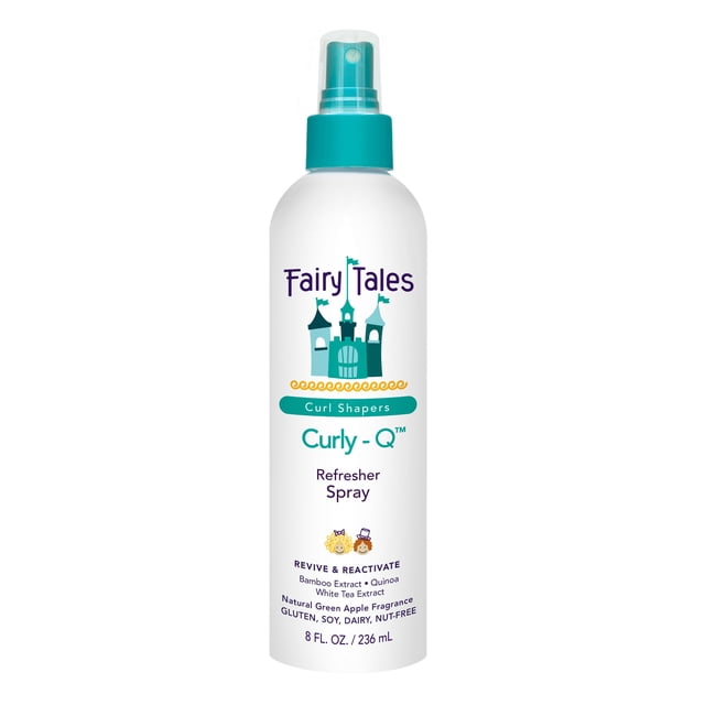 Refrescante de rizos Fairy Tales Curly-Q para niños - Spray ligero para definir rizos, agregar rebote y reducir el encrespamiento - 8 oz