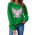 thumbnail image 5 of Womens Breast Cancer Shirt Long Sleeve Pink Ribbon Angel Wings Print Sweatshirt Breast Cancer Awareness Support Survivor Pullover Crew Neck Tops, 5 of 5