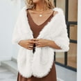 thumbnail image 4 of Lovzfmll Faux Fur Shawl Scarf for Women, Ultra-Soft Plush Warm Winter Shrug, Elegant Cloak Cape for Bridal Wedding Party Gift, 4 of 7