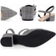 thumbnail image 3 of Mules con tacones gruesos y diseño de pata de gallo para mujer negro y blanco, EE. UU. 7, 3 of 5