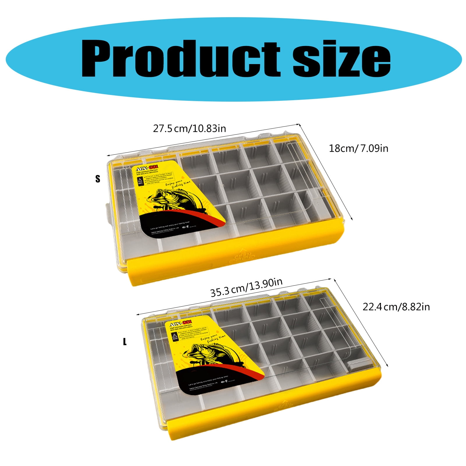 URTERYSER Fishing Tackle Box Portable Storage Trays Lures Organizers Storage Box Baits Separator Organizers with Removable Divider Green