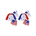 thumbnail image 2 of Cenuakty Toddler 6M-5T Boy Swimsuit Set 4th of July Star Print Tops Swim Trunks and Hat Rash Guard Bathing Suit ﻿, 2 of 9