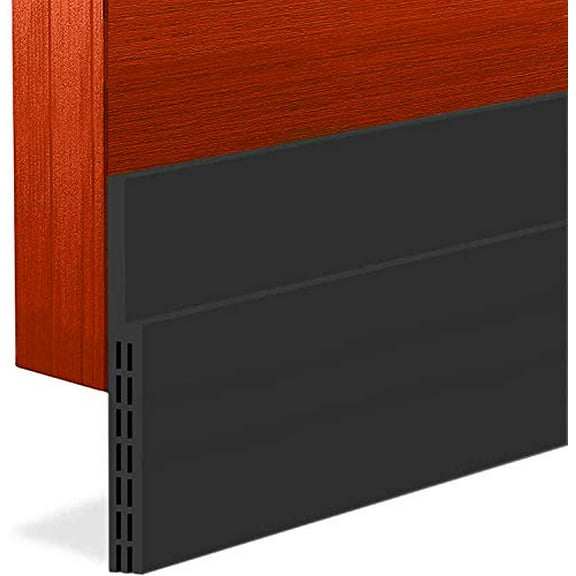 Door Draft Stopper Sweep,3 Inches Widening Door Bottom Seal Strip Under Door Noise Blocker for Interior Doors Insulation and Soundproofing,3” W x 39” L Black (2019 New Upgrade)