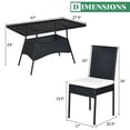 thumbnail image 3 of Costway 5PCS Patio Rattan Dining Set  Table w/Glass Top Garden Furniture, 3 of 9