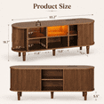 thumbnail image 6 of Doyolan Mid-Century Modern TV Stand for TVs up to 70”, Wood TV Console with LED Light,Power Outlet and Storage, Curved Edge Television Stand, Entertainment Center for Living Room Bedroom,Walnut, 6 of 7