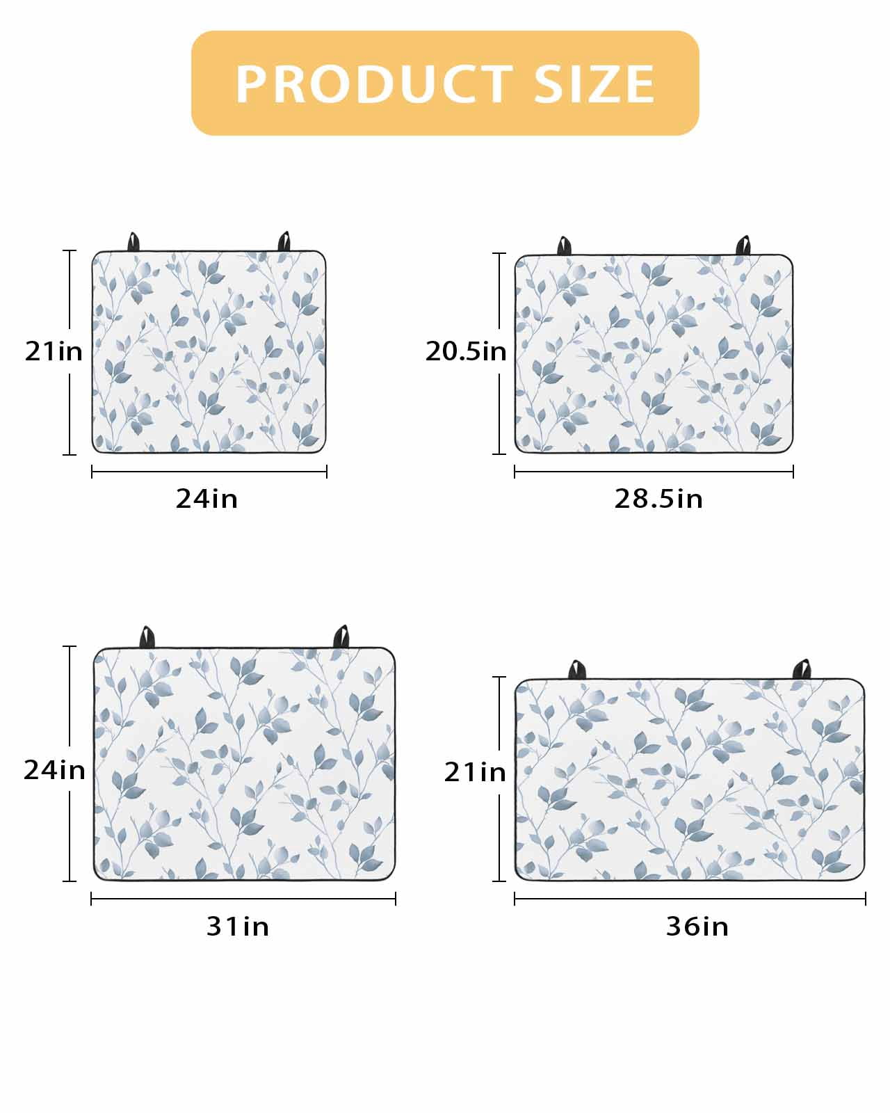 nqOlkjepod Large Induction Cooktop Protector Mat 24"x21", Blue Branches Leaves Stove Top Covers for Electric Stove, Spring Botanical Pastoral Stove Burner Cover Mats, Glass Top Stove Cover